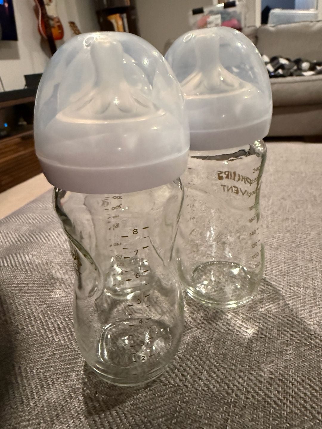 Philips Avent Glass Baby Bottle 8oz Natural Response 3-Pack Clear 6