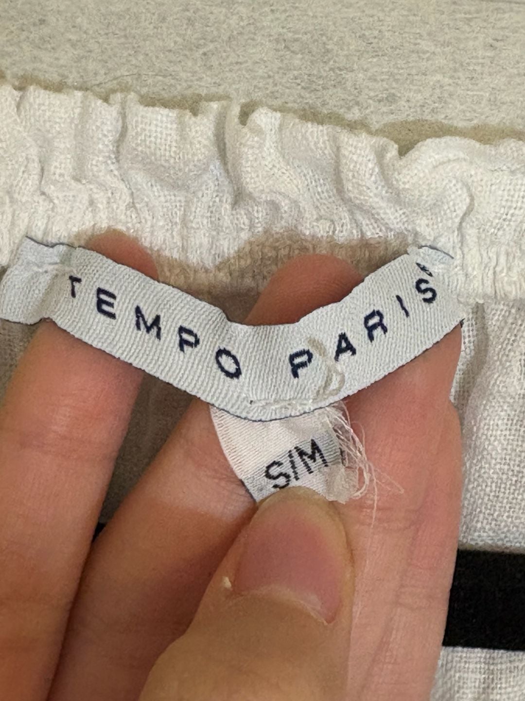 Tempo Paris Blouse Style 1372A Size S/M White 100% Linen Ruffle 3
