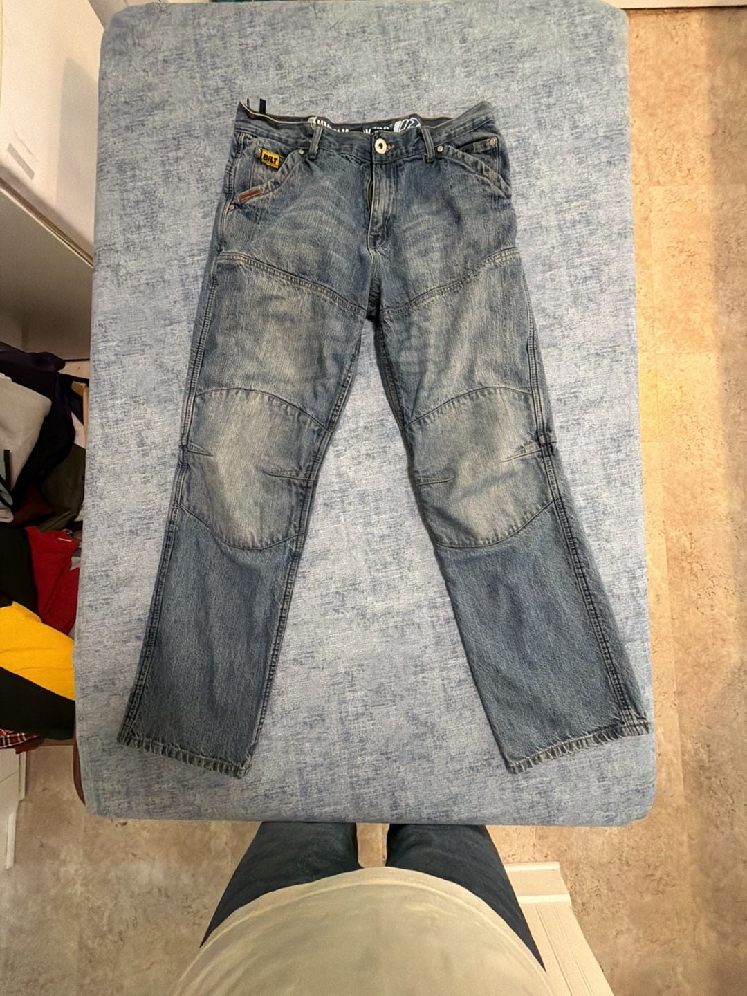 BILT Iron Workers Jeans Size 34 Blue Protective Lining Motorcycle Denim 2