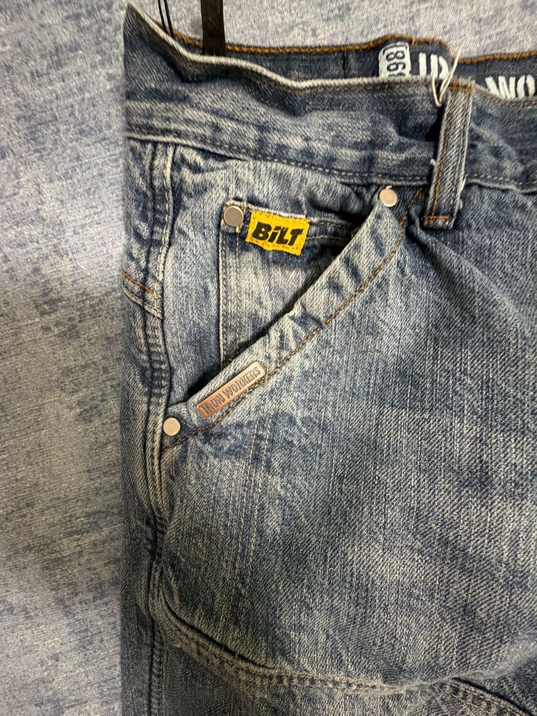 BILT Iron Workers Jeans Size 34 Blue Protective Lining Motorcycle Denim 3