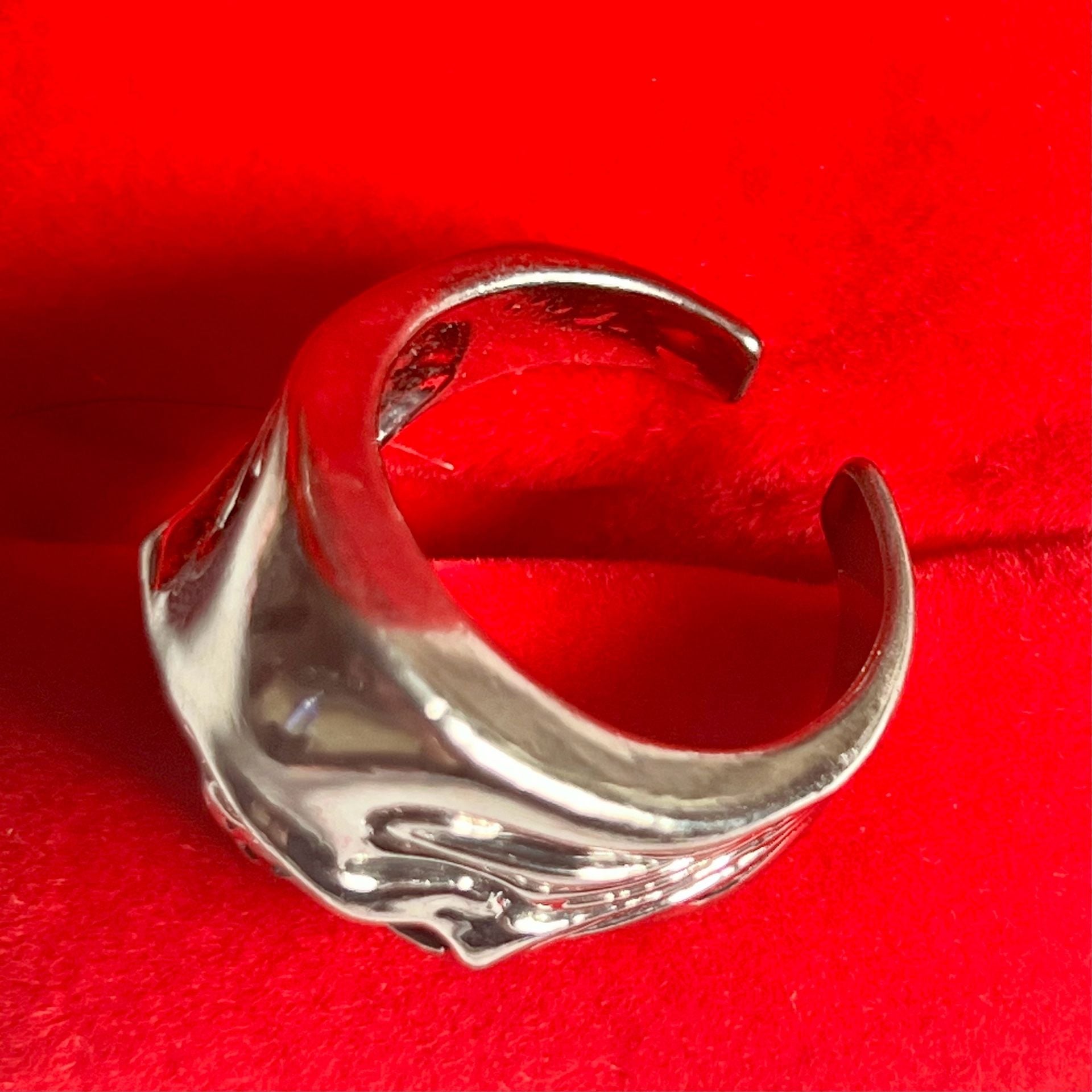 Gothic Hooded Skull Ring Stainless Steel Biker Statement Open Ring S 13 7