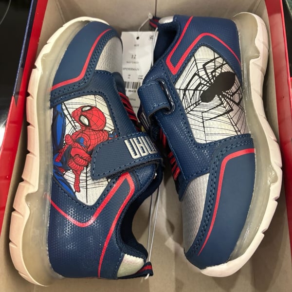 Marvel Spiderman Light-Up Sneakers Size 12 Navy Red