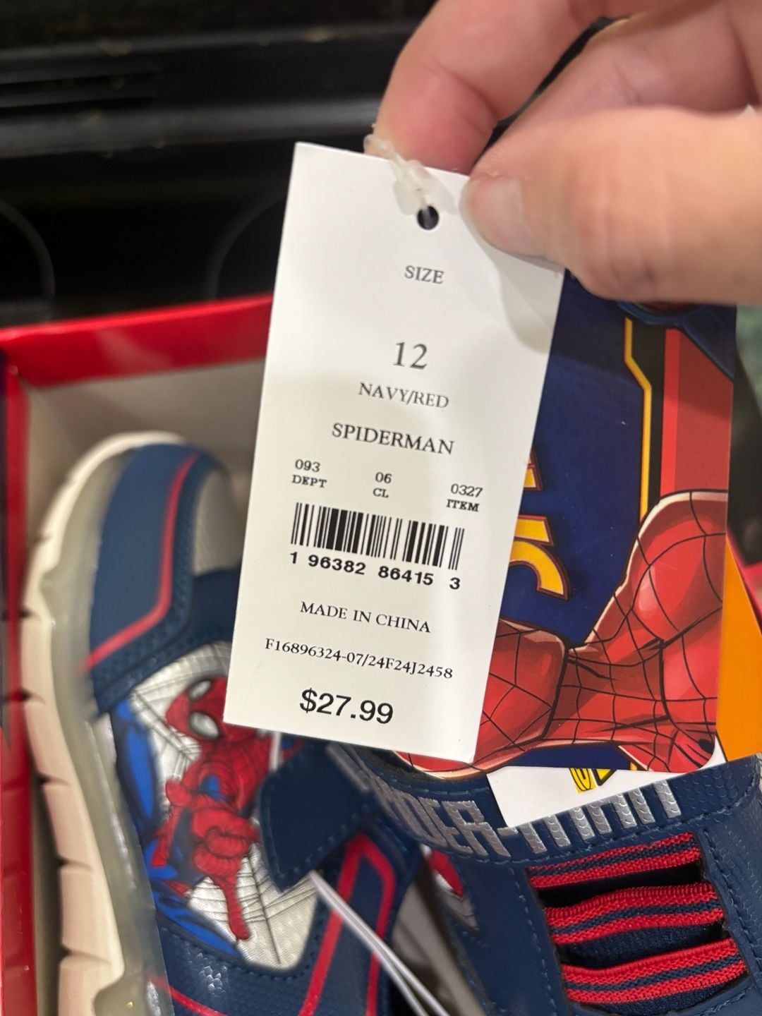 Marvel Spiderman Light-Up Sneakers Size 12 Navy Red 4