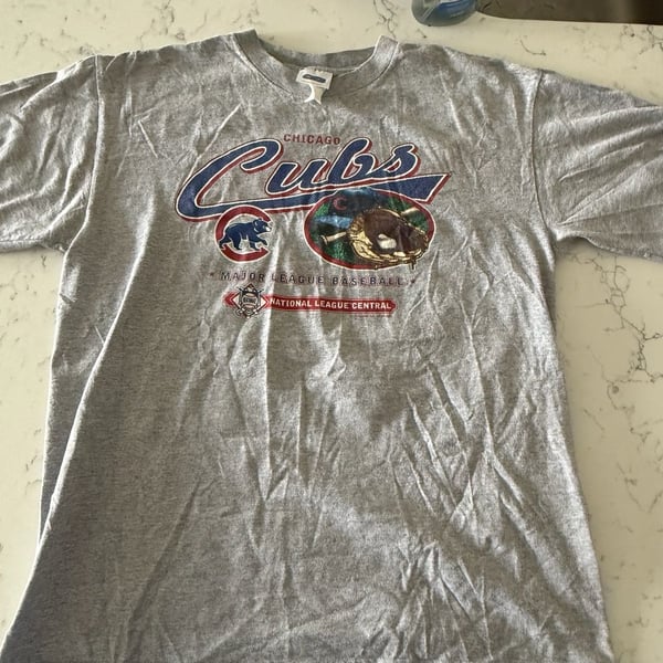 Lee Sport Chicago Cubs T-Shirt Size L Gray 2004 MLB National League Central