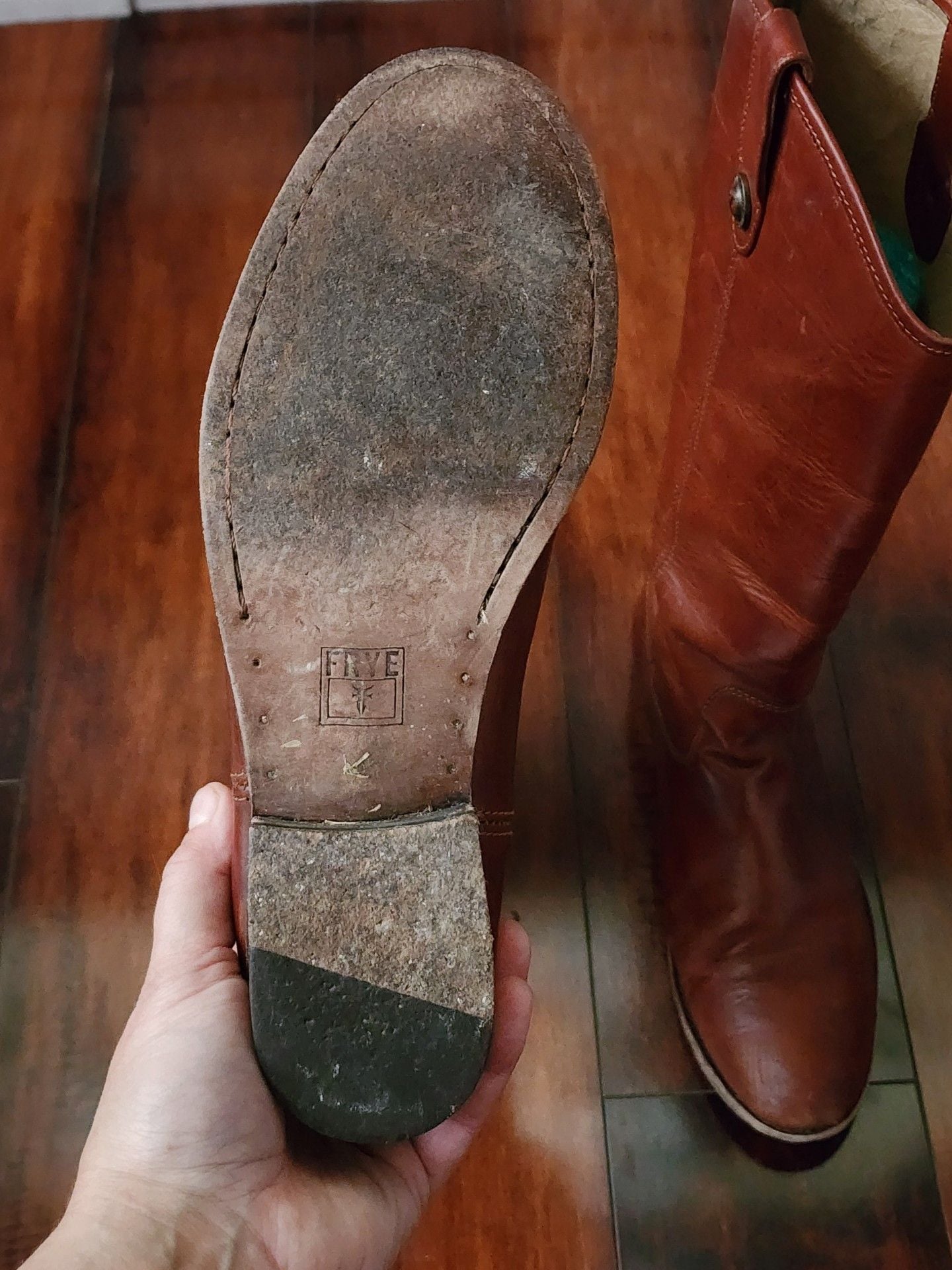 Frye Melissa Riding Boots Size 9 B Cognac Brown Leather Tall Knee High 8