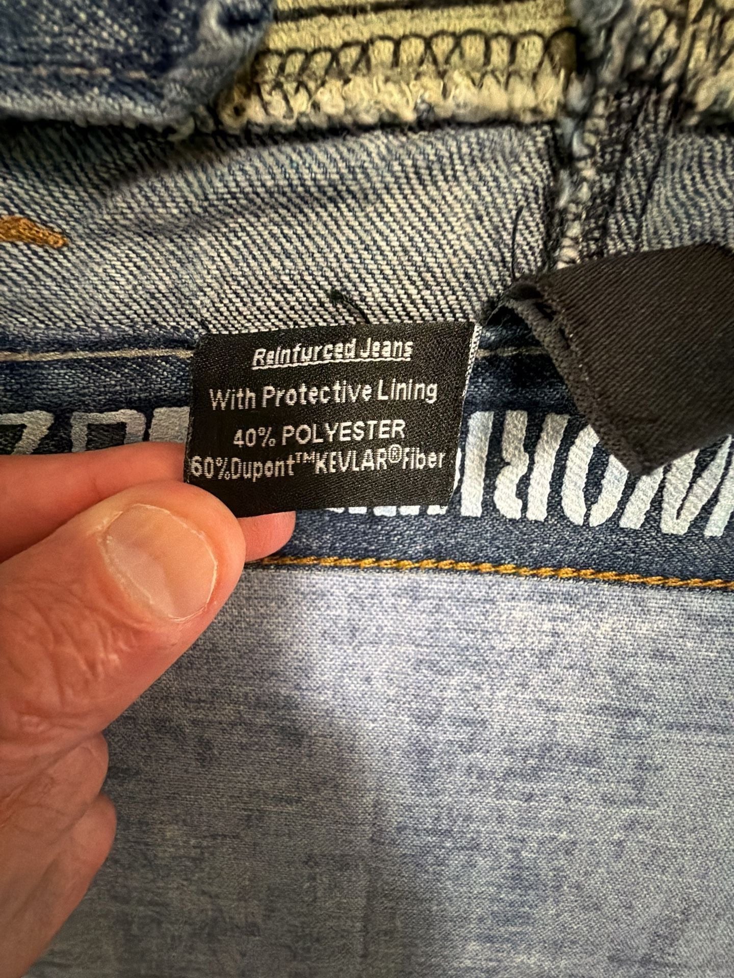 BILT Iron Workers Jeans Size 34 Blue Protective Lining Motorcycle Denim 10