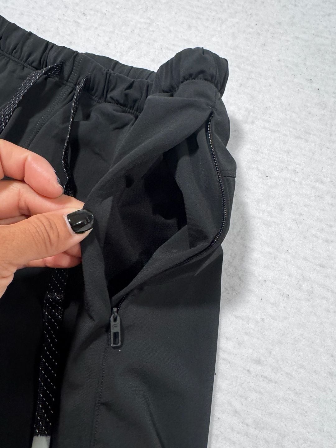 Fabletics Lined Athletic Shorts Size S Black Pocket 4