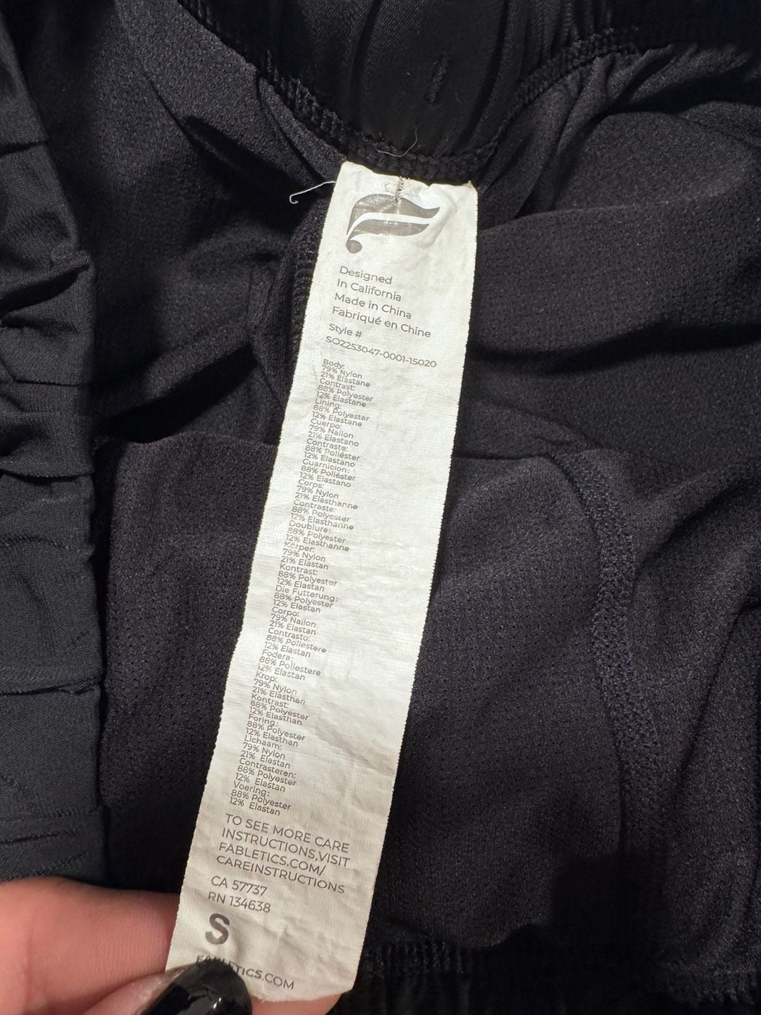 Fabletics Lined Athletic Shorts Size S Black Pocket 7