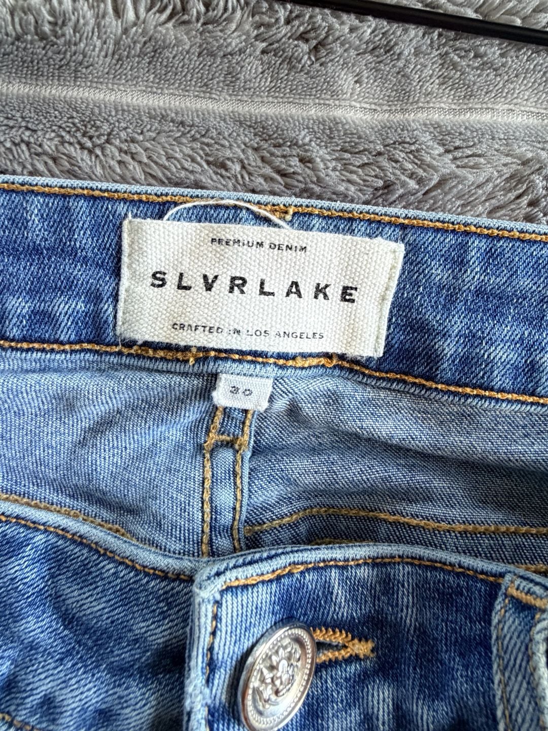 Slvrlake Women’s Lou Lou Straight Leg Jeans Size 30 Medium Wash High Rise 4