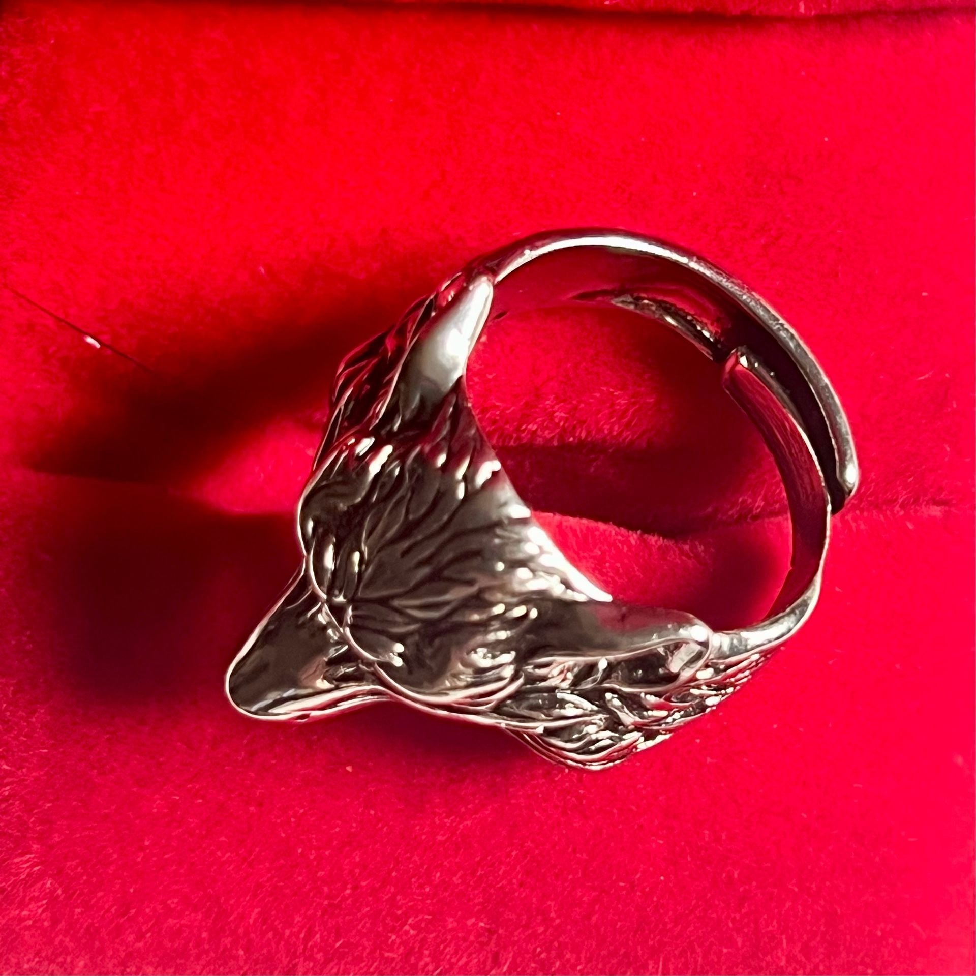 Norse Viking Nordic Wolf Head Rings Adjustable Punk Wolf Statement Ring Size 9-13 8