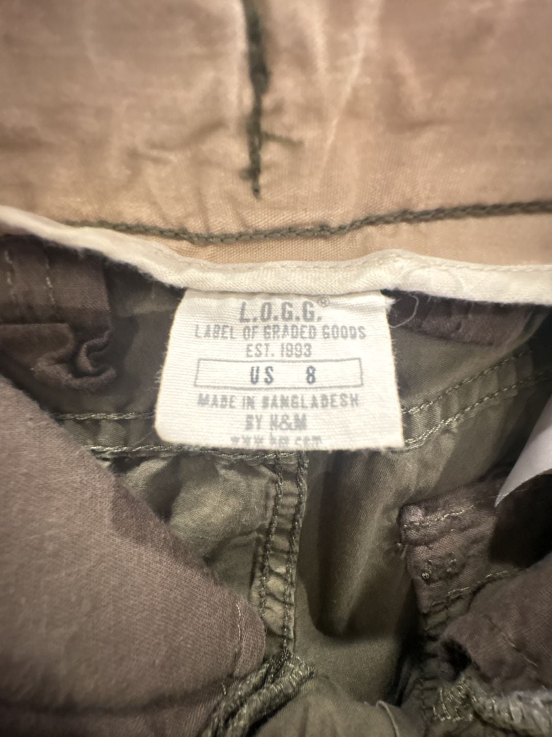 L.O.G.G. Cargo Pants Size 8 Olive Green Cotton Utility Trousers 3