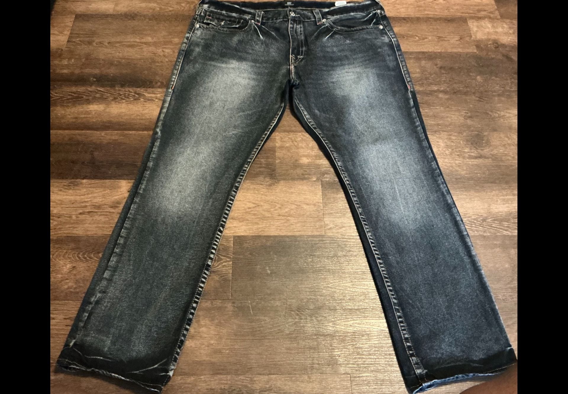 True Religion Ricky Relaxed Straight Dark Wash Denim Jeans 3