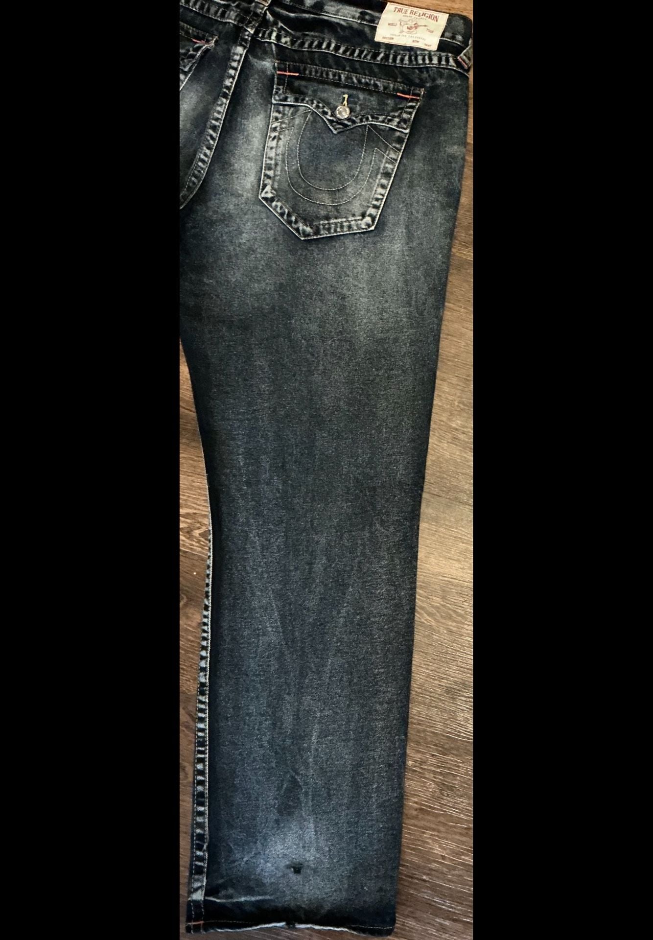 True Religion Ricky Relaxed Straight Dark Wash Denim Jeans 10