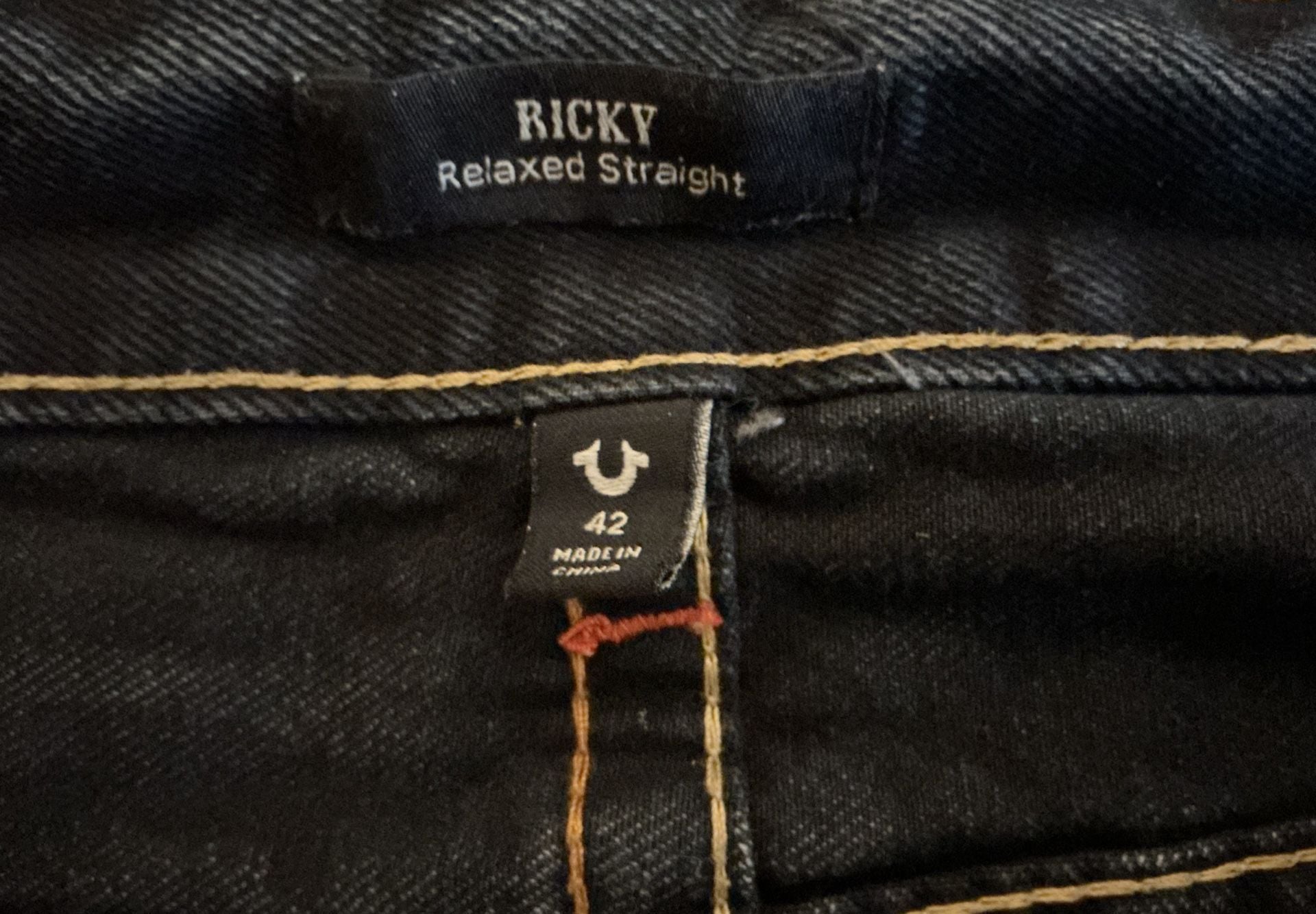 True Religion Ricky Relaxed Straight Dark Wash Denim Jeans 11