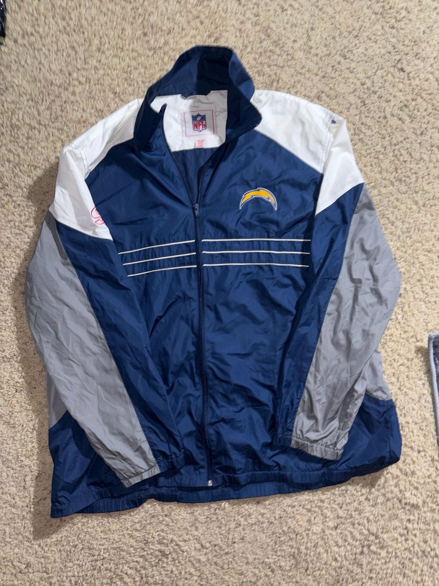 NFL San Diego Chargers Windbreaker Jacket Size XXL Navy Blue White 2