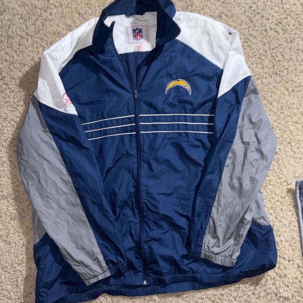 NFL San Diego Chargers Windbreaker Jacket Size XXL Navy Blue White
