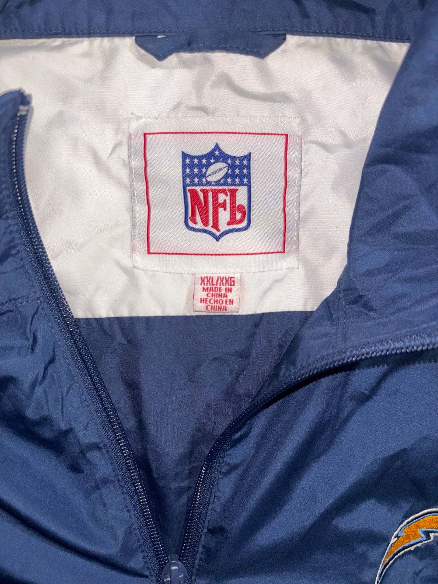 NFL San Diego Chargers Windbreaker Jacket Size XXL Navy Blue White 6