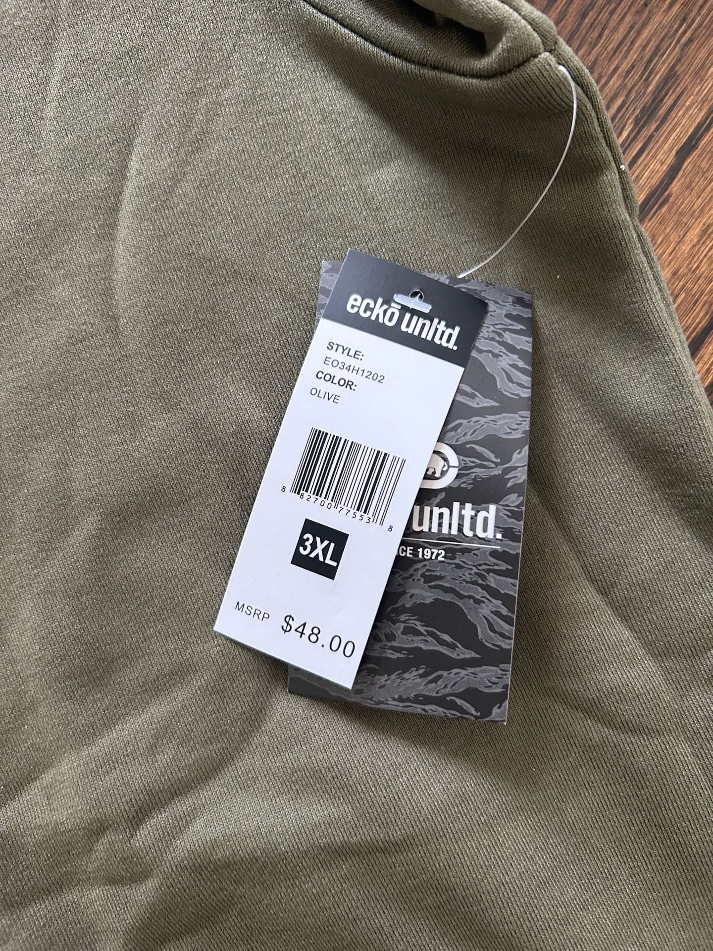 Ecko Unltd Hoodie Size 3XL Olive Logo Pullover NWT 4