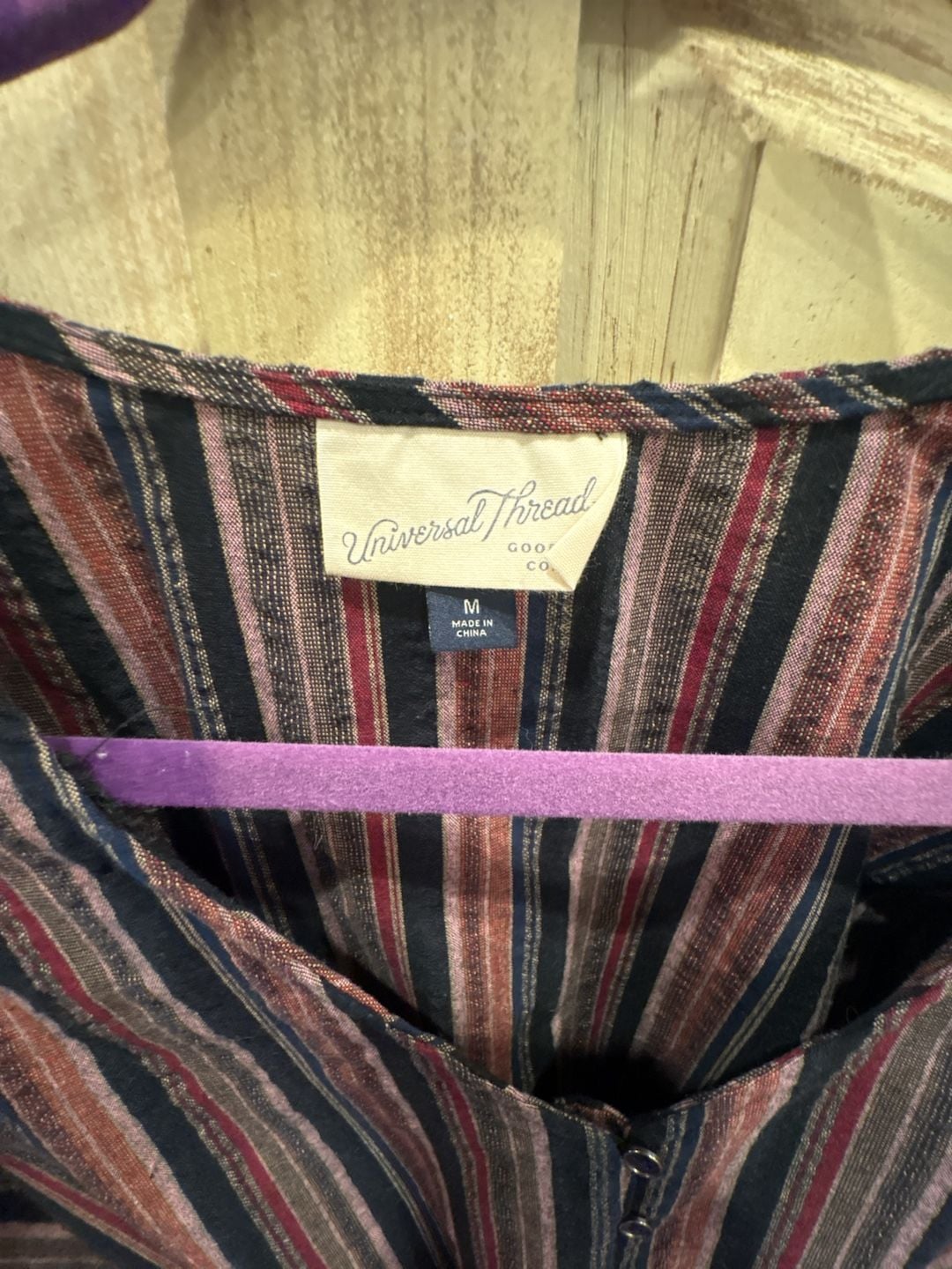 Universal Thread Striped Jumpsuit Size M Multicolor Tie Front Long Sleeve 3