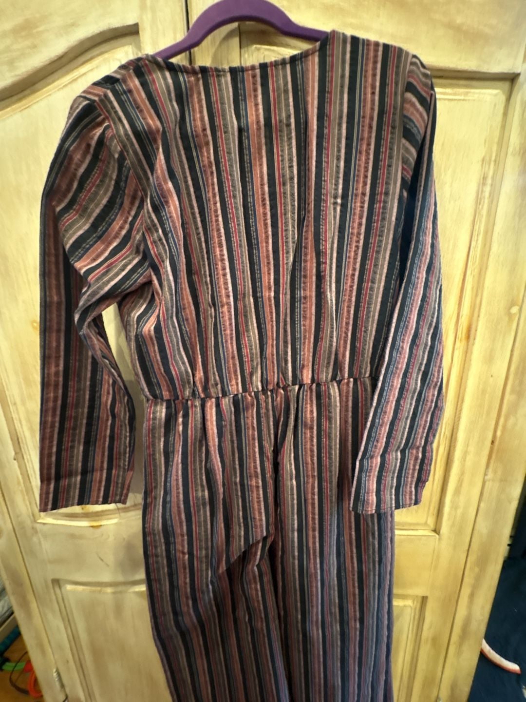 Universal Thread Striped Jumpsuit Size M Multicolor Tie Front Long Sleeve 5