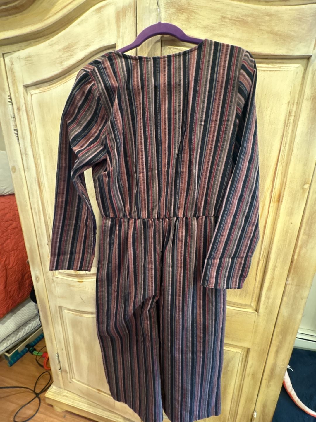 Universal Thread Striped Jumpsuit Size M Multicolor Tie Front Long Sleeve 6
