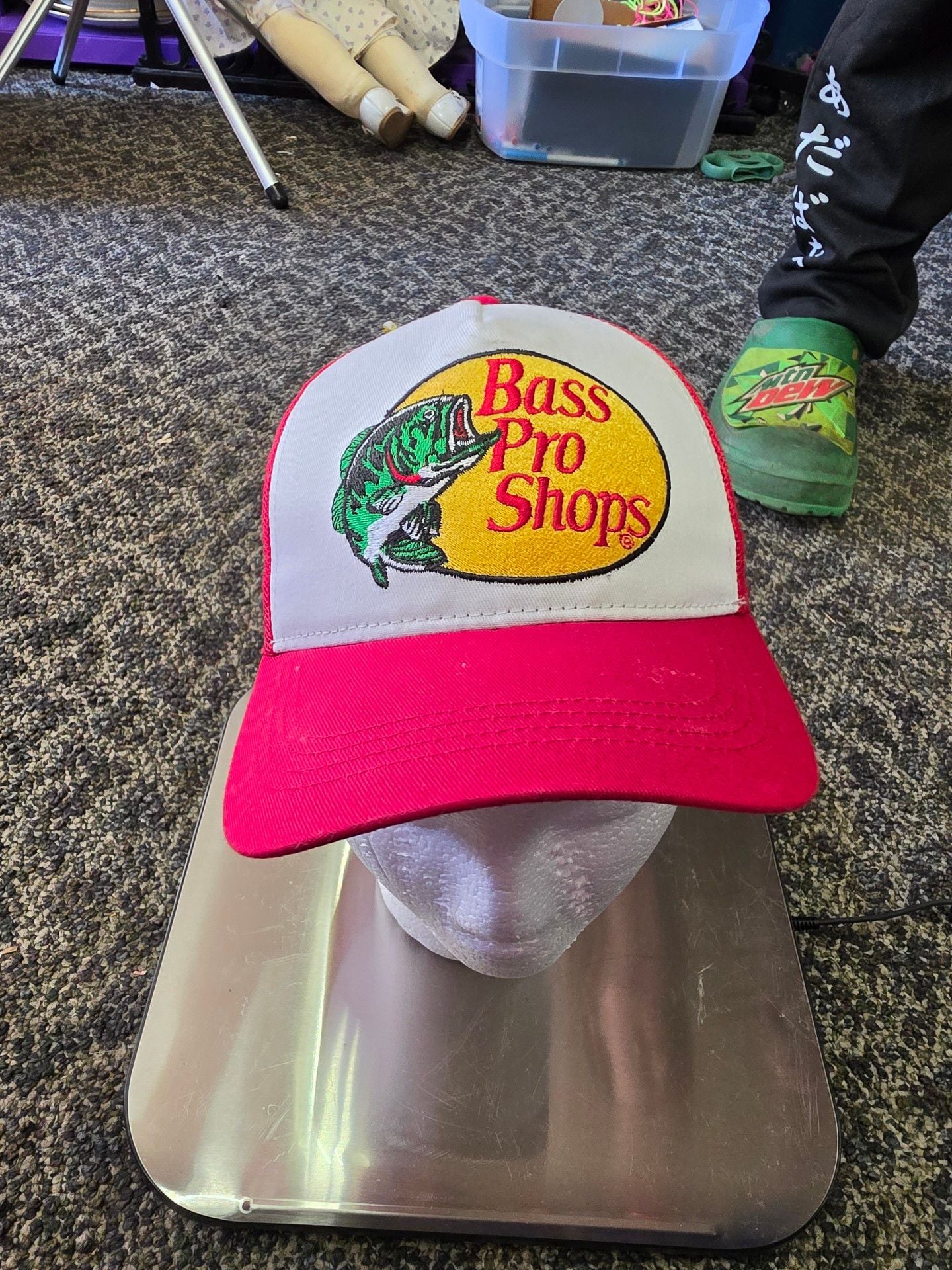 Bass Pro Shops Trucker Hat Youth Red White Mesh 2