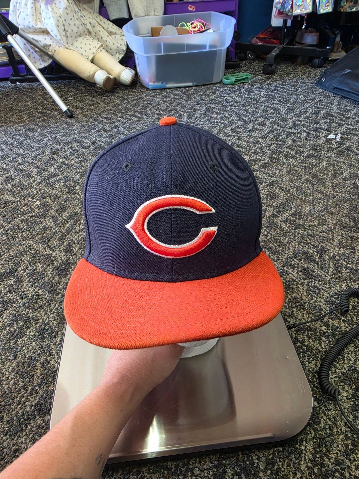 Chicago Bears New Era Hat Cap Navy Orange Fitted 2