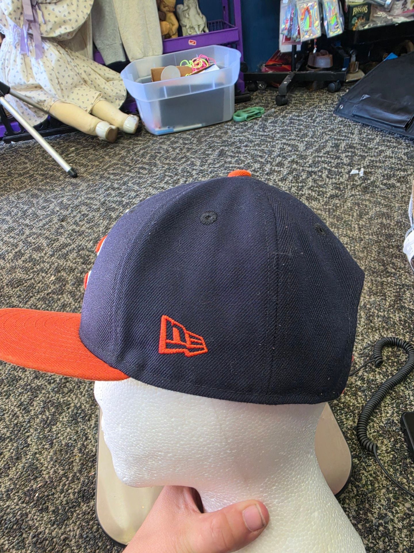 Chicago Bears New Era Hat Cap Navy Orange Fitted 3