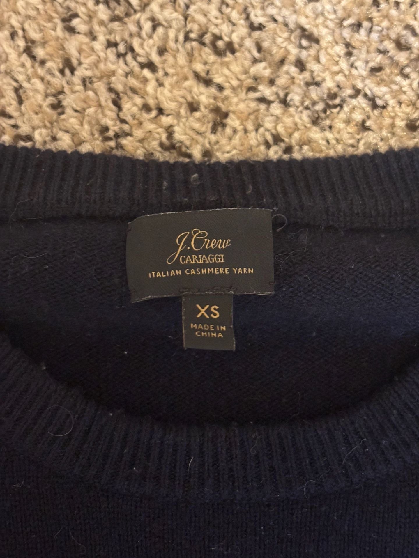 J.Crew Cashmere Sweater Size XS Navy Blue Crewneck 3