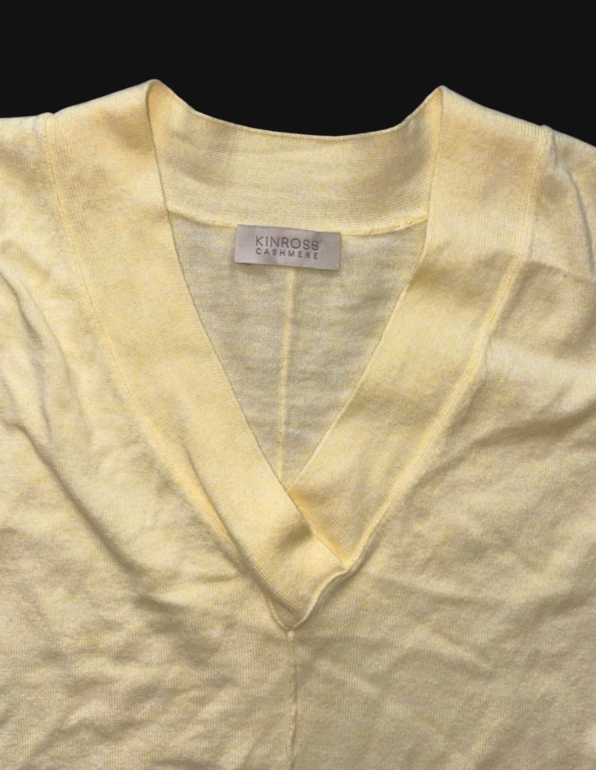 Kinross Cashmere V-Neck Sweater Yellow 5