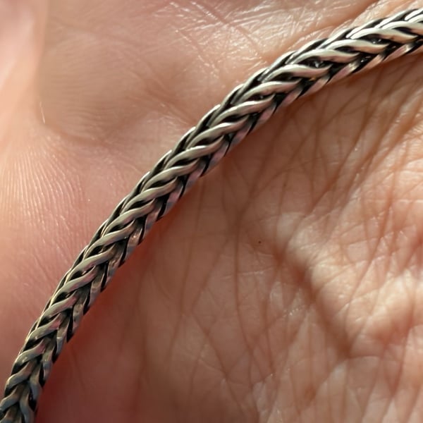John Hardy 925 7 1/2 inch sterling silver woven bracelet