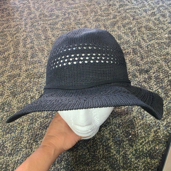 Time and Tru Black Knit Panama Hat One Size