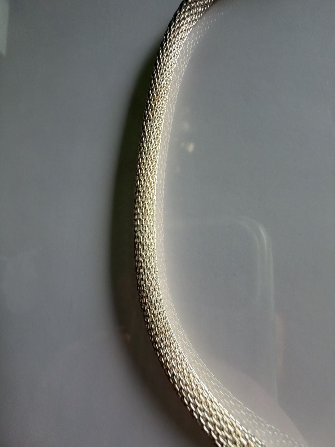 Vintage Silver Tone Tubular Mesh Choker Necklace 3