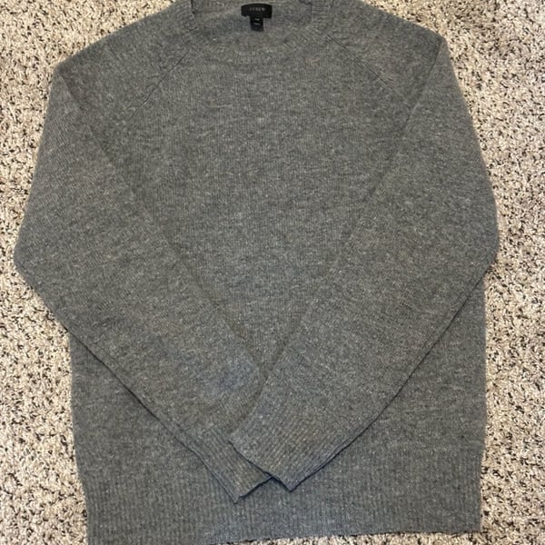 J. Crew Crewneck Sweater Size XS Gray Lambswool Pullover
