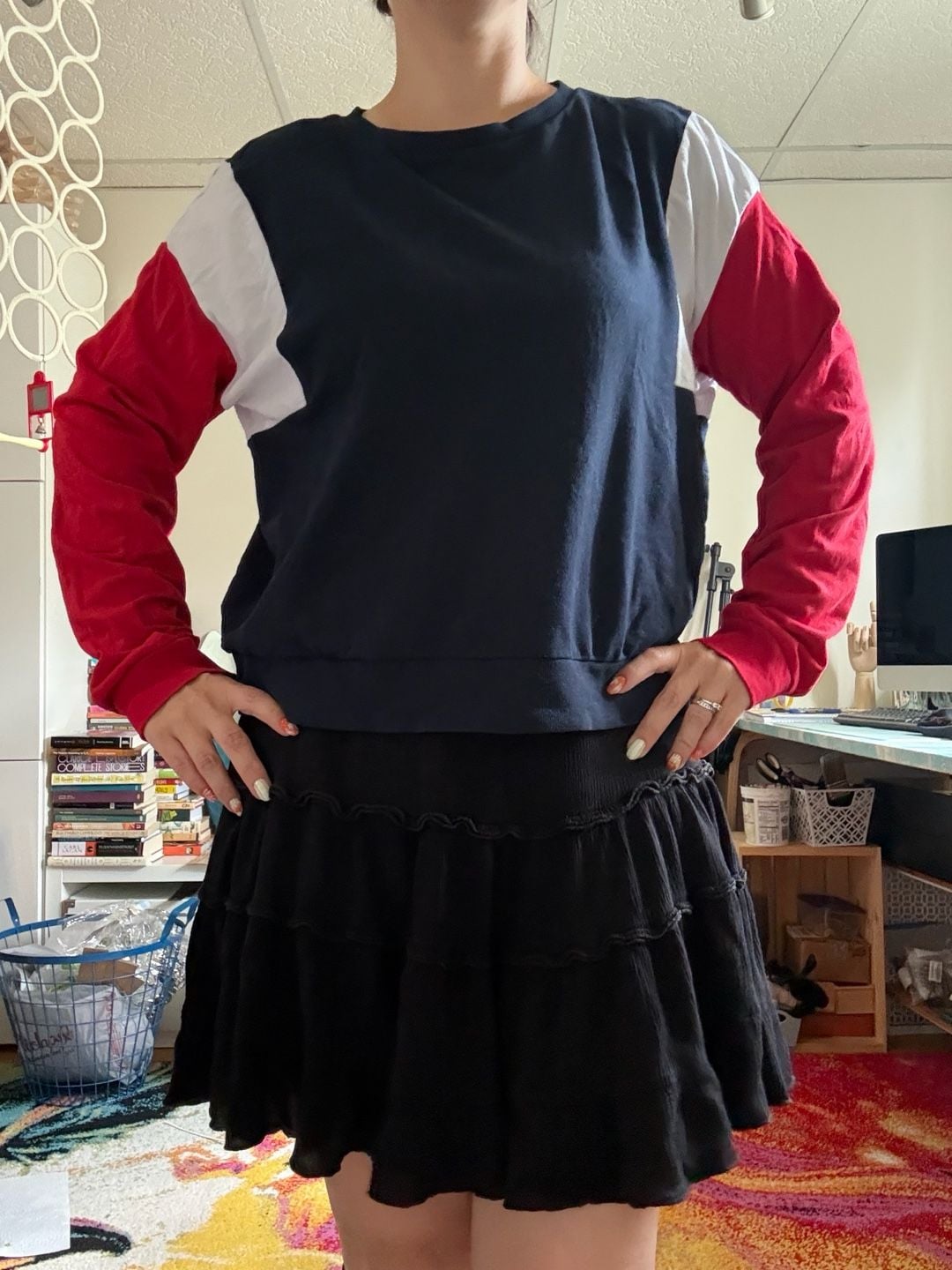 Divided By H&M Colorblock Long Sleeve Sweatshirt Size M 6