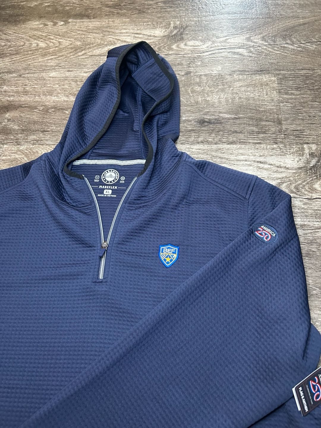 Flag & Anthem Madeflex Legacy Performance Waffle 1/4-Zip Hoodie Size XL 2
