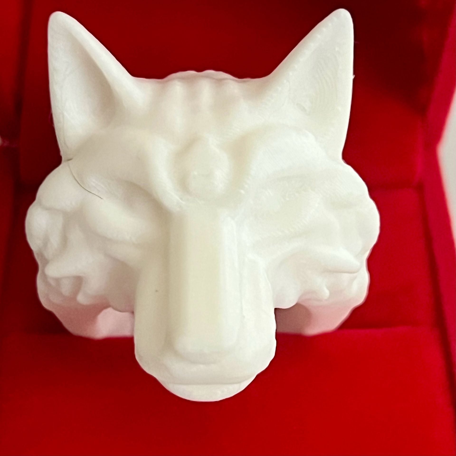 3D Printed White Wolf Head Ring Gothic Design Size 13 2