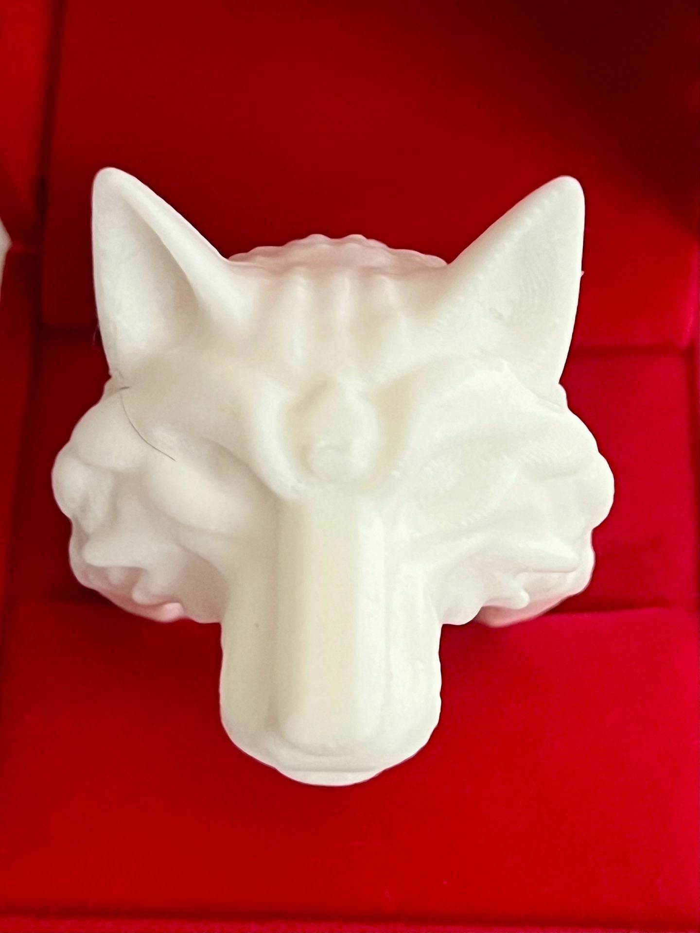 3D Printed White Wolf Head Ring Gothic Design Size 13 4