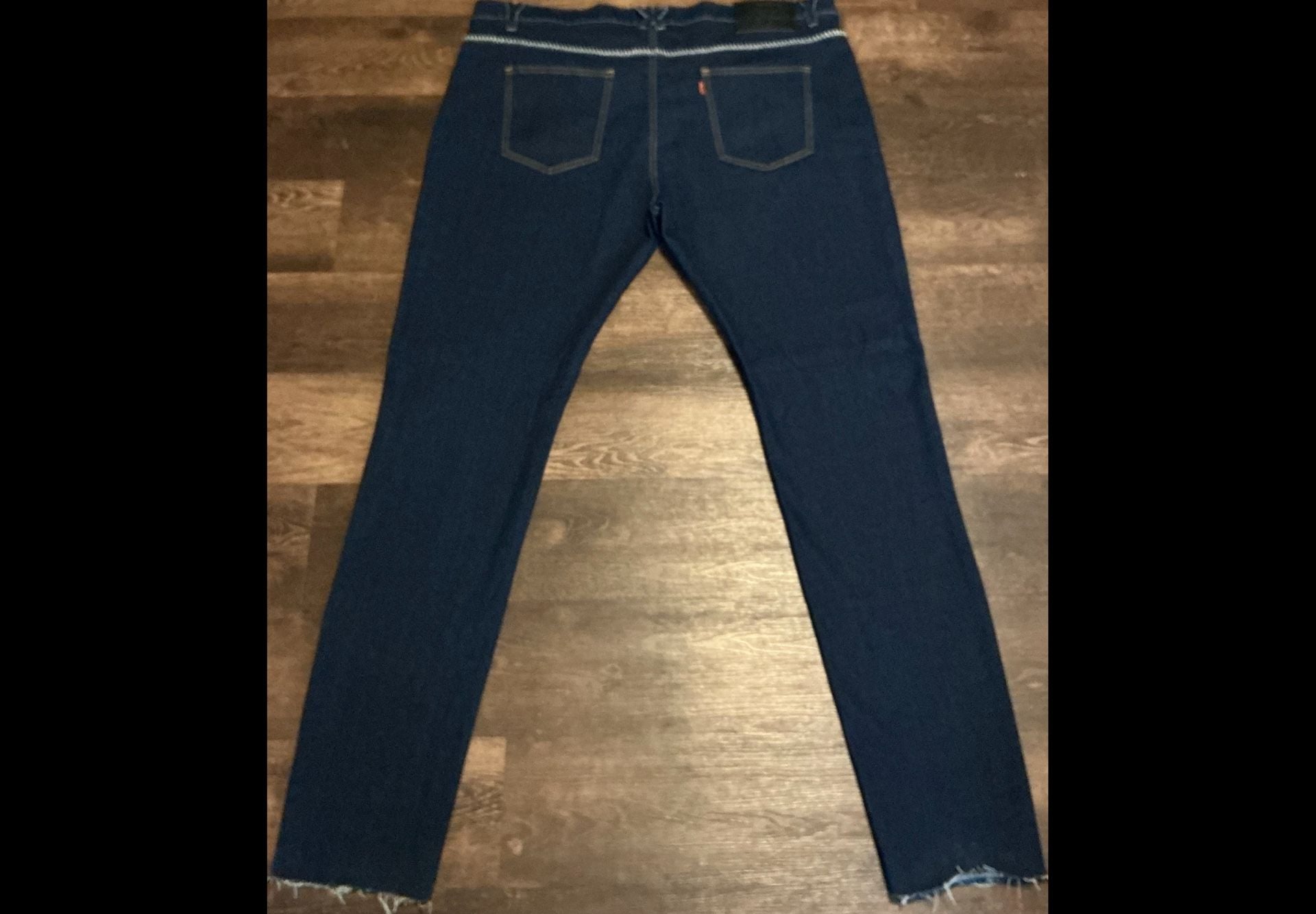 Brand X “Shot All to Pieces” Graphic Dark Wash Slim Fit Jeans 7