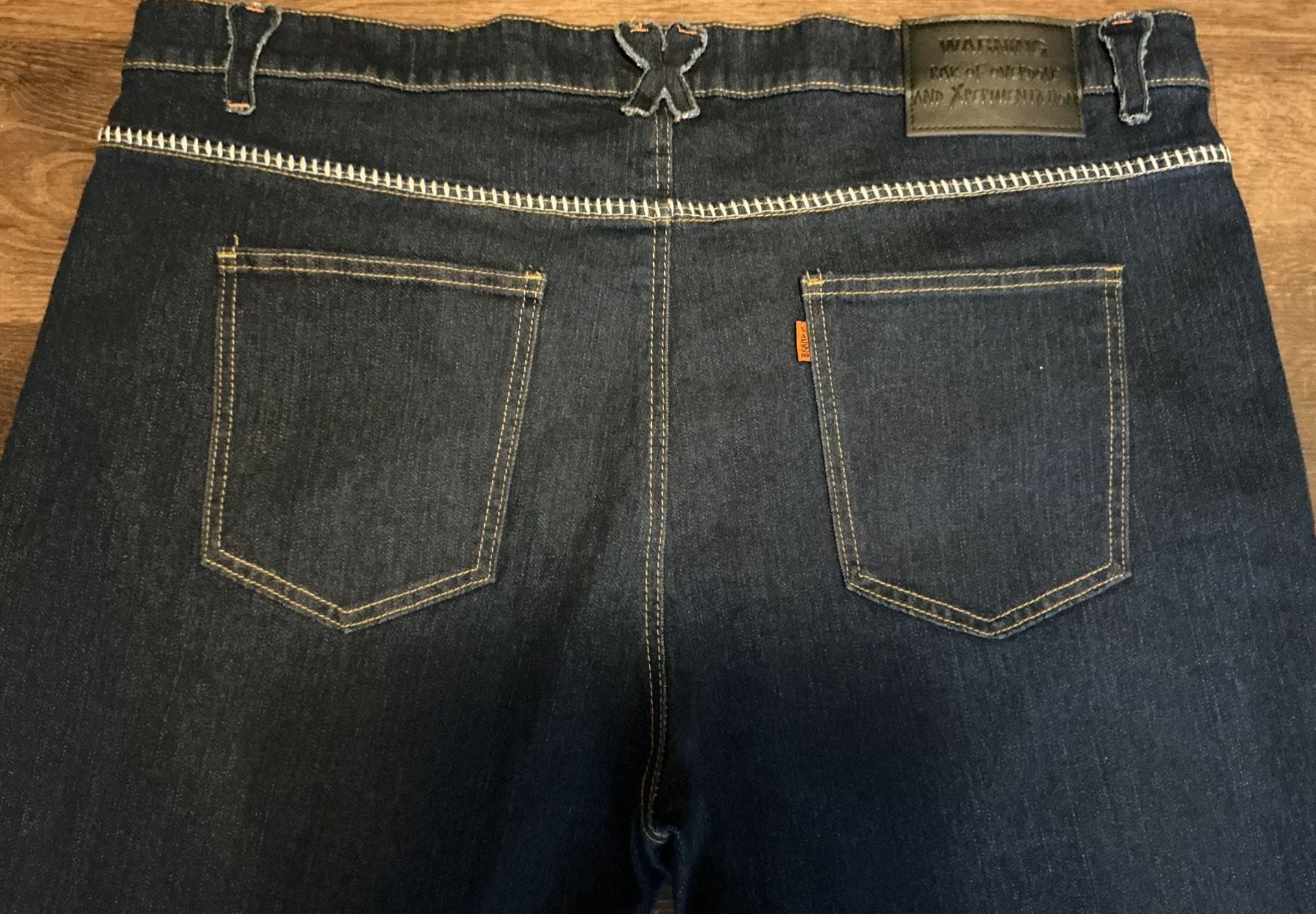Brand X “Shot All to Pieces” Graphic Dark Wash Slim Fit Jeans 8