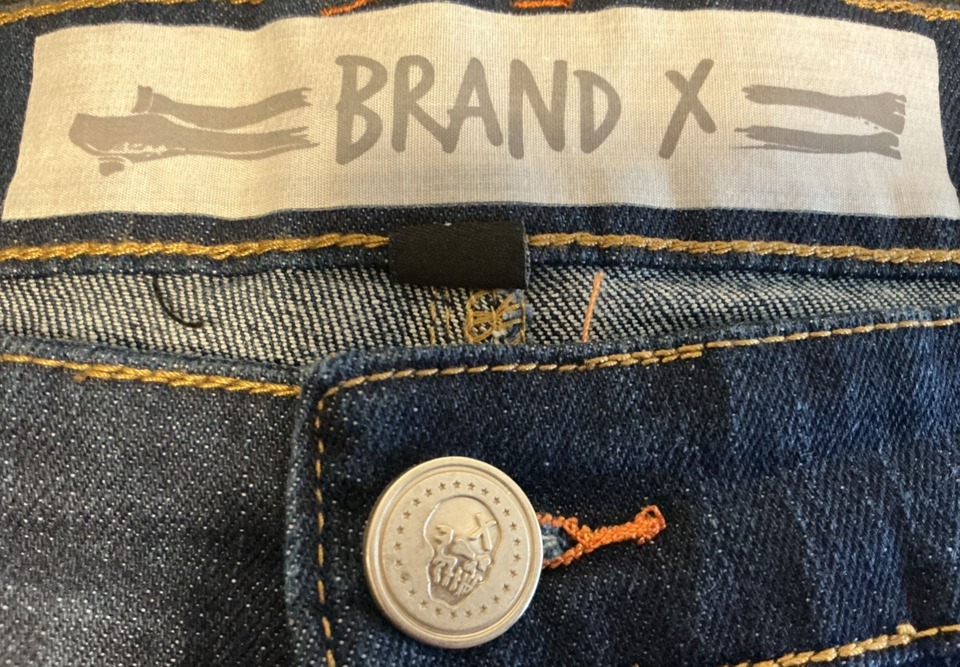 Brand X “Shot All to Pieces” Graphic Dark Wash Slim Fit Jeans 11