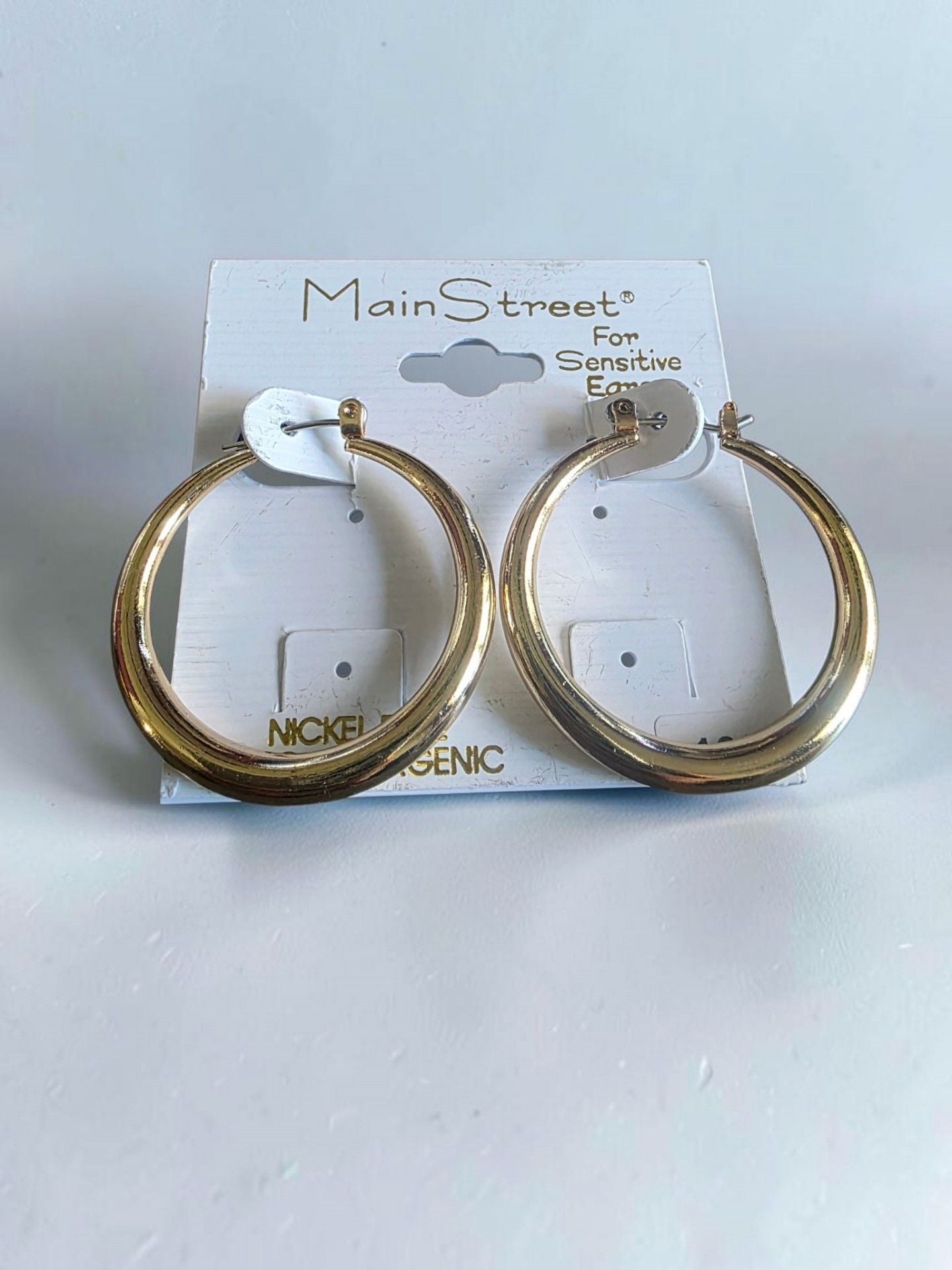 Main Street Gold Tone Thick Hoop Earrings 3
