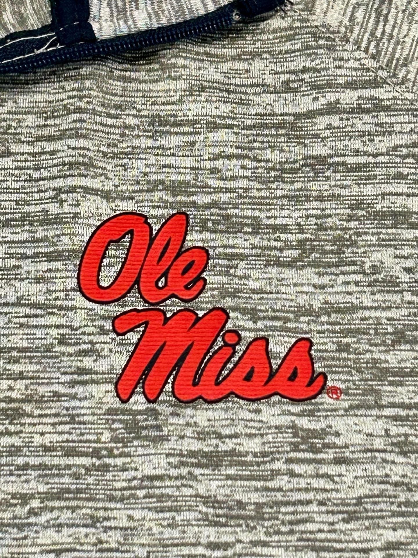 Colosseum Ole Miss Rebels 1/4 Zip Pullover Gray Space Dye Size L 4