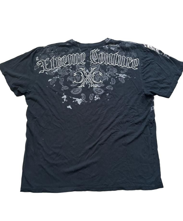 Xtreme Couture Graphic T-Shirt Size 3XL Black Skull Wings Y2K 3