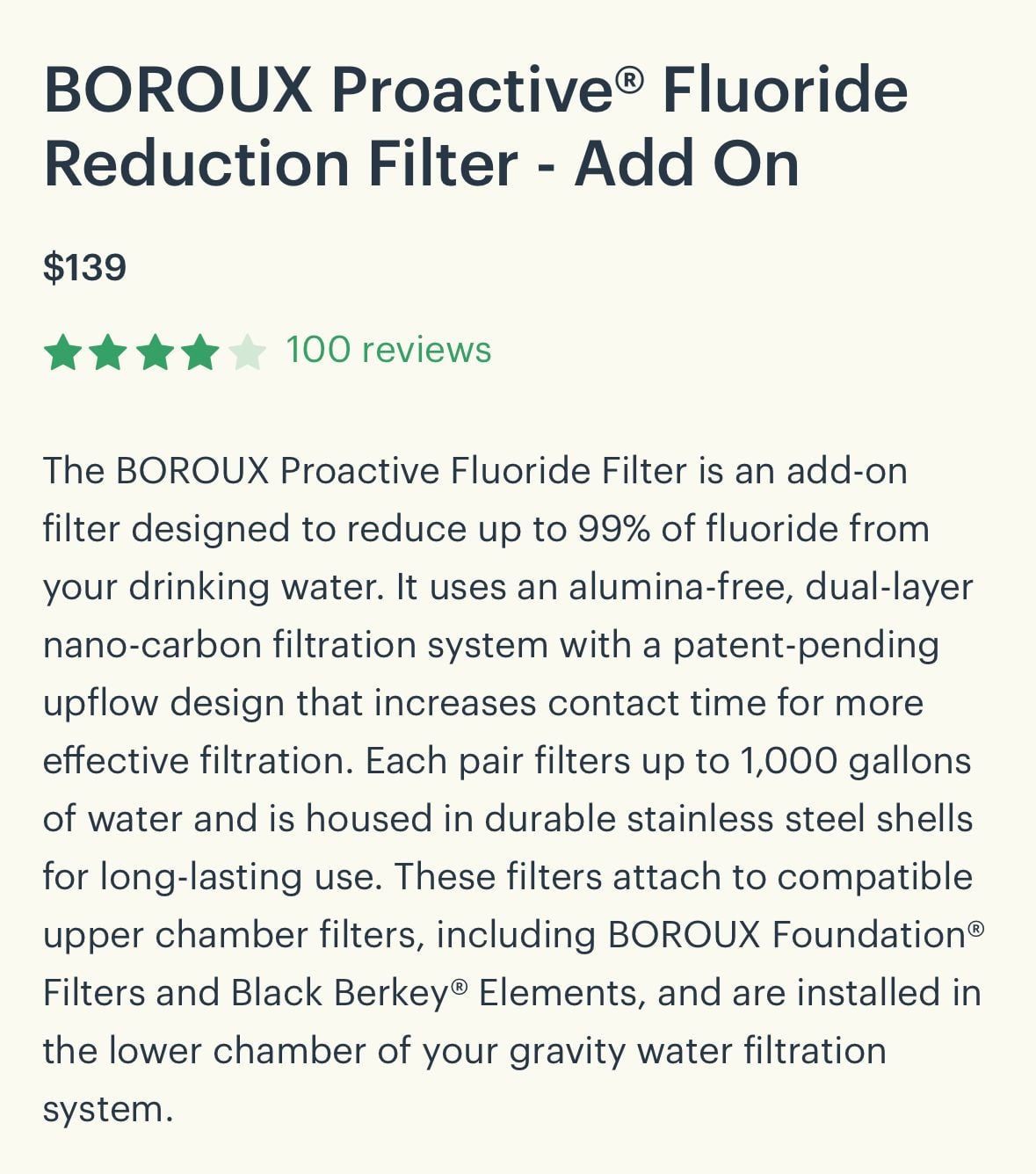 BOROUX Proactive Fluoride Filters Set of 2 7