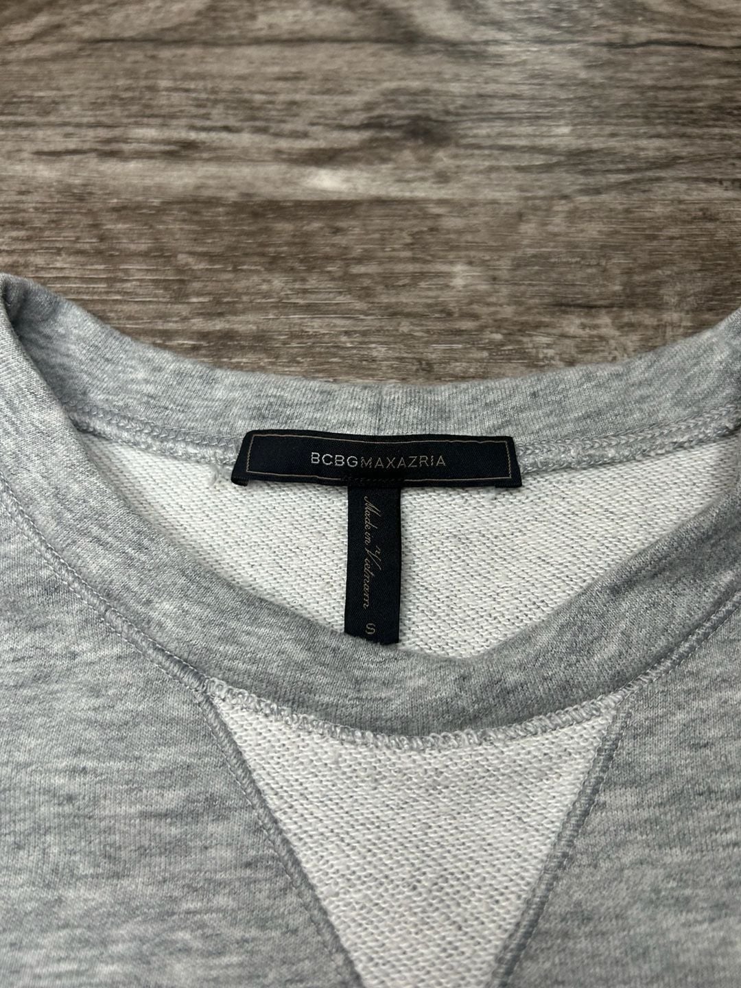BCBGMaxAzria Faux Layered Sweatshirt Size S Gray White Long Sleeve 3