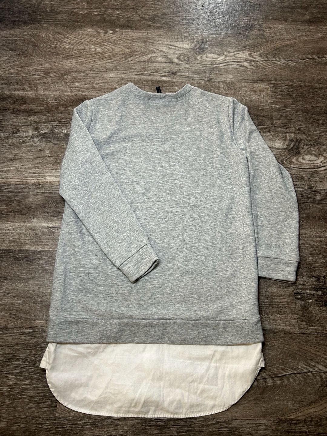 BCBGMaxAzria Faux Layered Sweatshirt Size S Gray White Long Sleeve 4