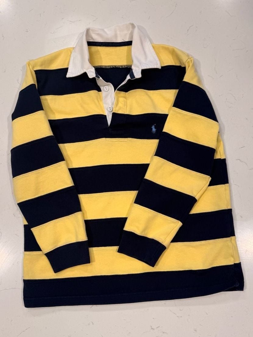 Polo Ralph Lauren Striped Rugby Shirt Yellow Navy size unknown. 2
