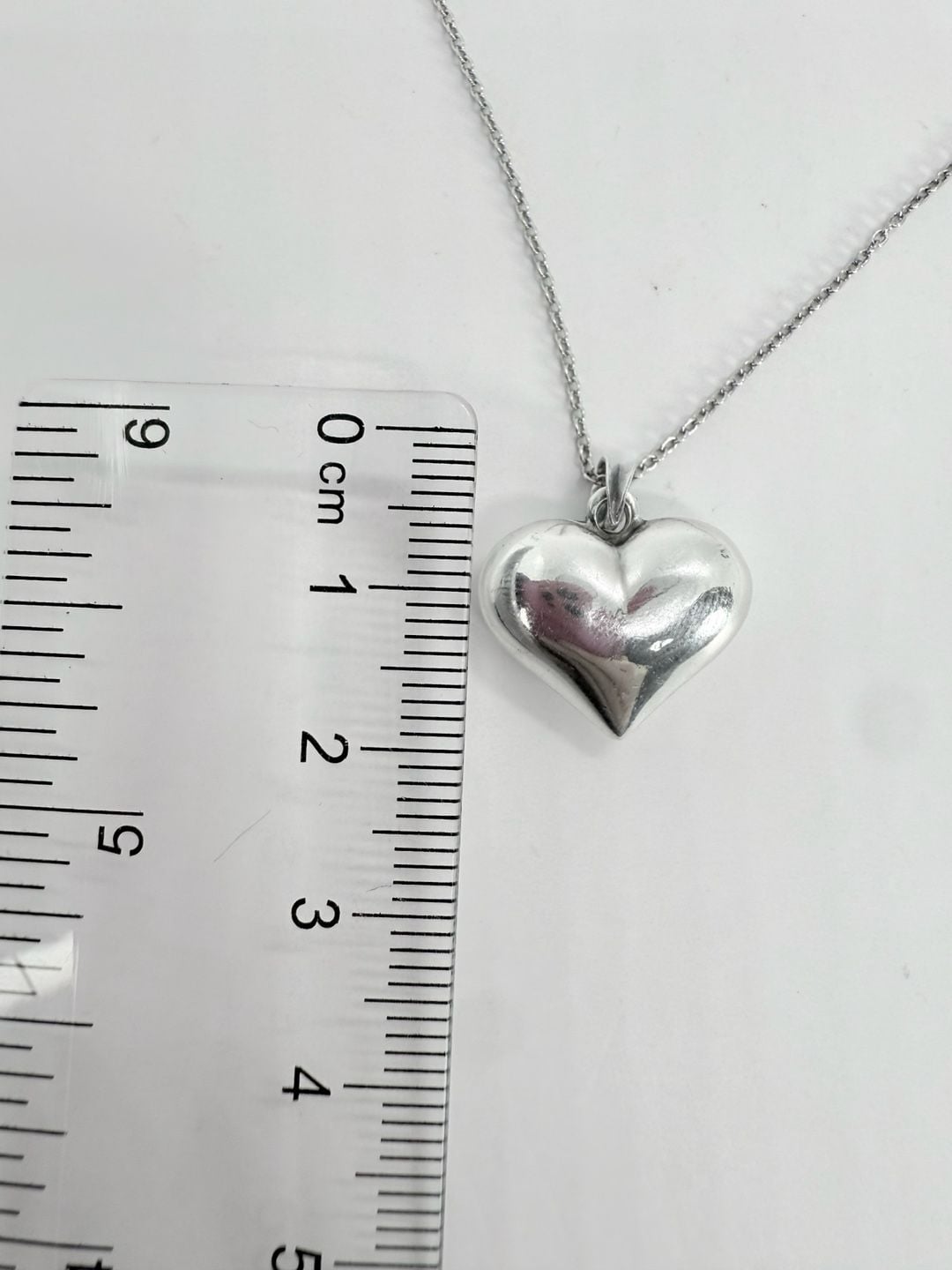 Sterling Silver Puffed Heart Pendant Necklace! 9