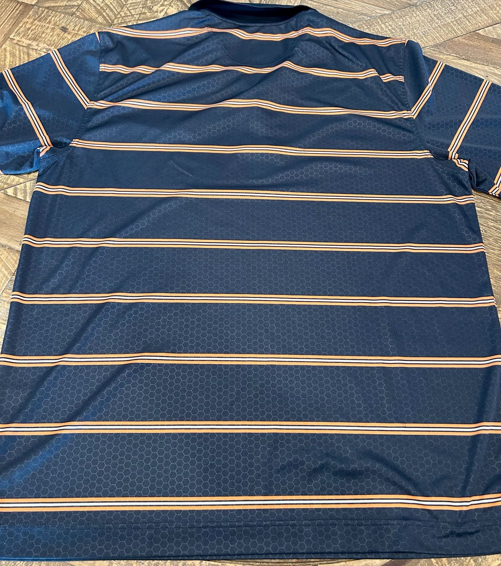 Cutter & Buck Auburn Tigers Polo Size XL Blue Stripe DryTec Shirt 8